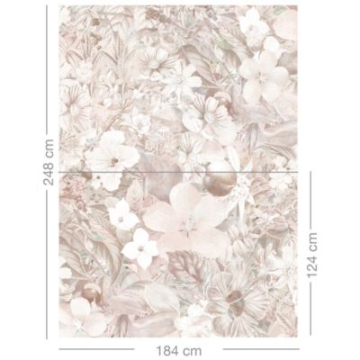 Papier peint panoramique Intissé GoodHome Talc crème 184 x 248 cm