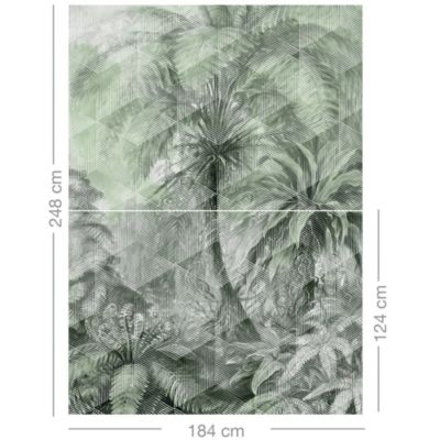 Papier peint panoramique Intissé GoodHome Tanan vert pâle 184 x 248 cm