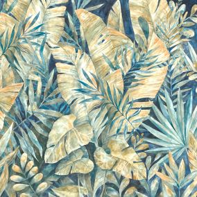 Papier peint panoramique Intissé GoodHome Taram bleu 368 x 148 cm