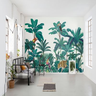 Papier peint panoramique Intissé GoodHome Tektite vert 350 x 280 cm