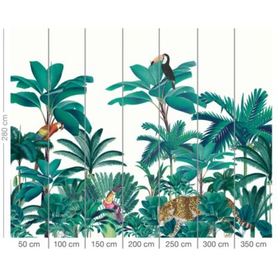 Papier peint panoramique Intissé GoodHome Tektite vert 350 x 280 cm