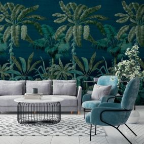 Papier peint panoramique Intissé GoodHome Tugtu bleu 280 x 159 cm