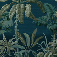 Papier peint panoramique Intissé GoodHome Tugtu bleu 280 x 159 cm