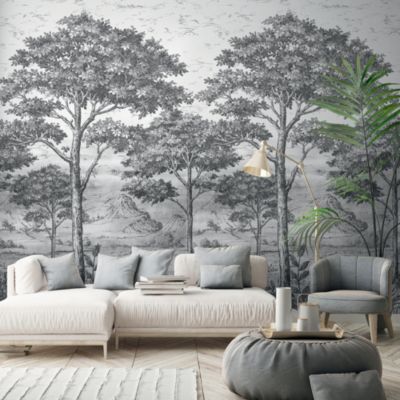Papier peint panoramique Intissé GoodHome Turcoaz noir et blanc 280 x 159 cm
