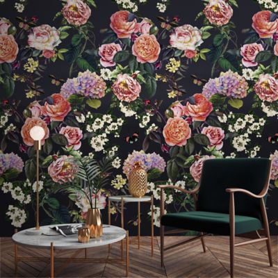 Papier peint panoramique Intissé GoodHome Uvaro noir 280 x 159 cm