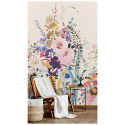 Papier peint panoramique intissé GoodHome Venetian fleurs pastel L.280 x l.159 cm