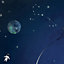 Papier peint panoramique intissé Lalala Lutece mat et satiné espace, astronaute, lune, enfant multicolore l.2240 x l.50 cm
