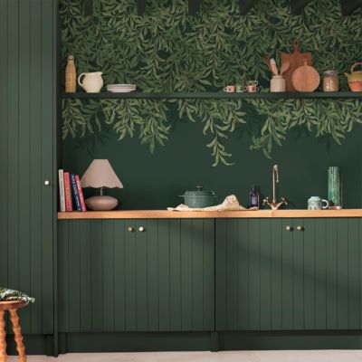 Papier peint panoramique intissé Willow bough deep vert L.4000 x l.250cm William Morris
