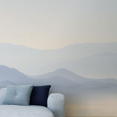 Papier peint panoramique Misty Mountains Bleu 170x250cm