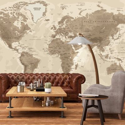 Papier Peint Panoramique Monde Beige - 99DECO - L336xH270cm