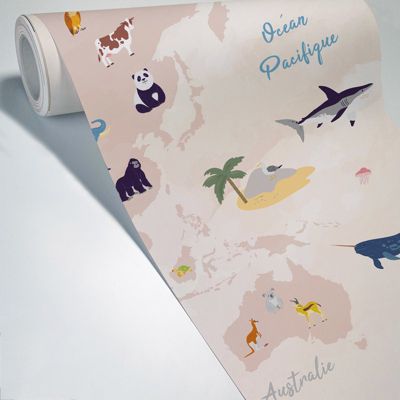 Papier Peint Panoramique Monde Beige - 99DECO - L336xH270cm