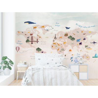 Papier Peint Panoramique Monde Beige - 99DECO - L336xH270cm