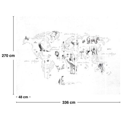 Papier Peint Panoramique Monde Blanc - 99DECO - L336xH270cm