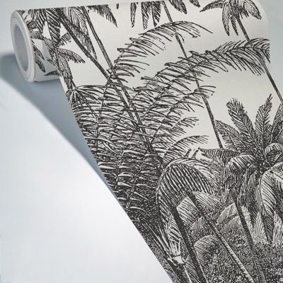 Papier Peint Panoramique Paysage Jungle Noir - 99DECO - L240xH270cm