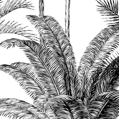 Papier Peint Panoramique Paysage Jungle Noir et Blanc - 99DECO - L240xH270cm