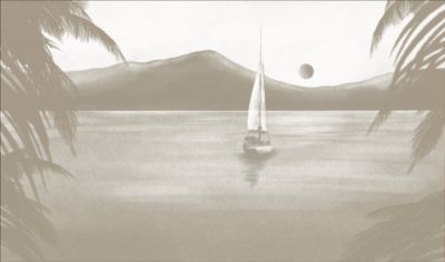 Papier peint panoramique Prendre le large 2, Kaki 425 x 250cm
