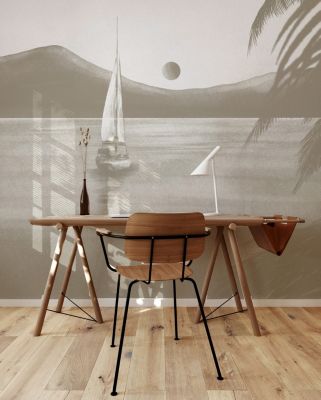 Papier peint panoramique Prendre le large 2, Kaki 425 x 250cm