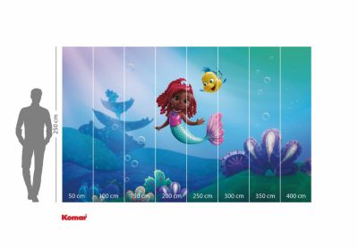 Papier peint panoramique sur intissée de Komar - Disney Ariel Junior Friends - Taille: 400 x 250 cm