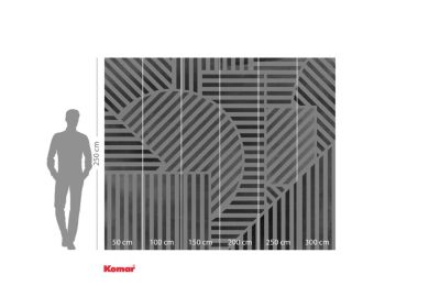 Papier peint panoramique sur intissée de Komar - Jeux de Lignes - Taille: 300 x 250 cm