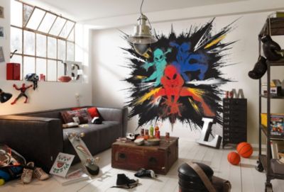 Papier peint panoramique sur intissée de Komar - Marvel Spider-Man Color Explosion - Taille: 300 x 280 cm