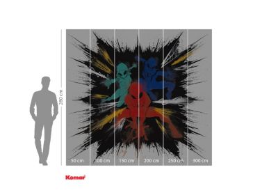 Papier peint panoramique sur intissée de Komar - Marvel Spider-Man Color Explosion - Taille: 300 x 280 cm