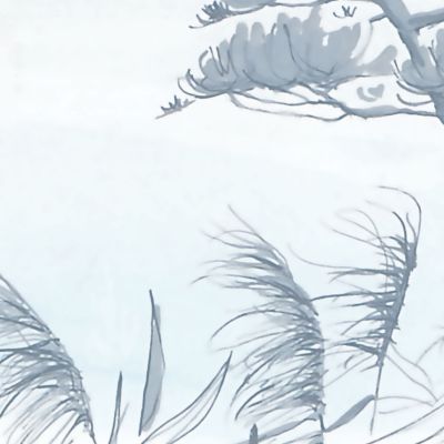 Papier peint panoramique Sur les bords du lac, Beige 150 x 250cm