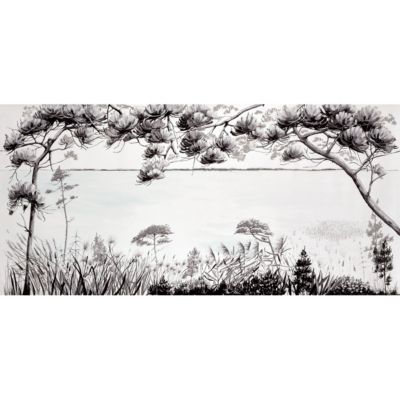 Papier peint panoramique Sur les bords du lac Noir 225x250cm