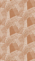 Papier peint panoramique vinyle intissé à coller formes géométriques traits cuivre L.8 4 x l.159cm