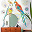 Papier peint panoramique vinyle intissé Seychelles Lutece mat et satiné oiseaux, perroquet multicolore l.88 x l.53 cm