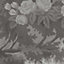 Papier peint panoramique vinyle intissé Villa Rosalie Lutece mat et satiné paysage, foret gris, noir l.1400 x l.53 cm