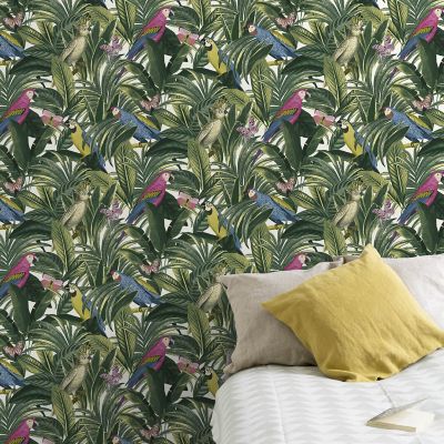 Papier peint papier duplex Cleome multicolore