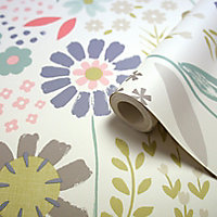 Papier peint papier duplex Tamus multicolore