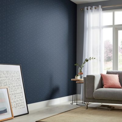 Papier peint papier duplex Wandou bleu roi et or
