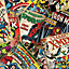 Papier peint papier sur papier Marvel comics multicolore