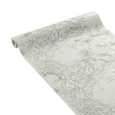 Papier Peint Papier Sur Papier Planisphere Beige Castorama