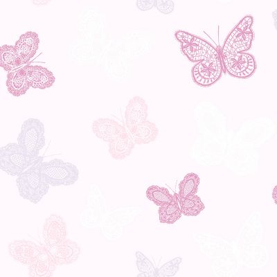 Papier peint Papillons 1005 x 52cm rose, Mauve