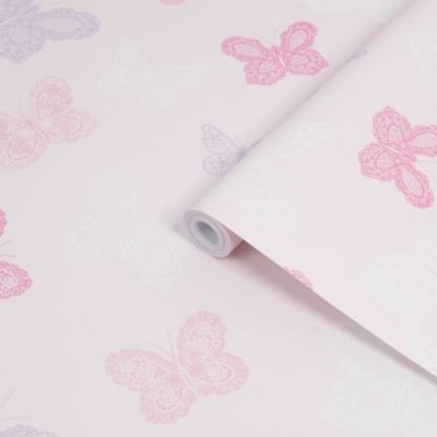 Papier peint Papillons 1005 x 52cm rose, Mauve