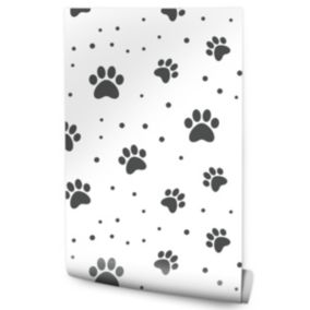 Papier Peint PATTES D'ANIMAUX Points Pour Chambre D'Enfant