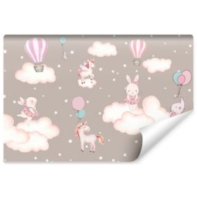 Papier Peint Photo ANIMAUX Nuages Ballons Pour Chambre Enfants 360cm x 240cm