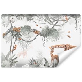 Papier Peint Photo ANIMAUX Sauvages Feuilles Pour Chambre Enfants 360cm x 240cm