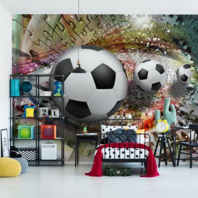 Papier Peint Photo FOOTBALL Tunel 3D Pour Chambre D'Enfant 520cm x 318cm