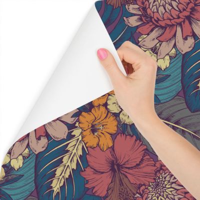 Papier Peint Photo Intissé FLEURS Couleurs Style Slave Pour Salon 180cm x 120cm