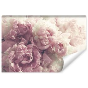 Papier Peint Photo Intissé FLEURS Pivoines Roses Pour La Chambre 368cm x 254cm