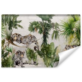 Papier Peint Photo JAGUAR Animaux Plantes Pour Chambre Enfants 270cm x 180cm