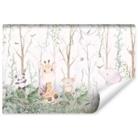 Papier Peint Photo Pour Chambre Enfants ANIMAUX Sauvages Plantes 180cm x 120cm