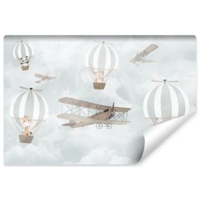 Papier Peint Photo Pour Chambre Enfants BALLONS Avions Animaux 300cm x 210cm