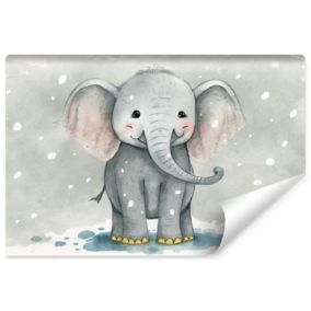 Papier Peint Photo Pour Chambre Enfants Elephant Animal Aquarelle 180cm x 120cm