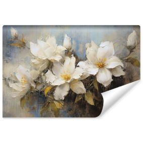 Papier Peint Photo Pour Chambre FLEURS Feuilles Nature 90cm x 60cm