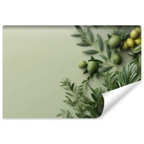 Papier Peint Photo Pour Salon FEUILLES Olives Plantes 3D 315cm x 210cm