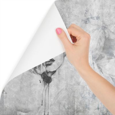 Papier Peint Photo VISAGE Femme, Mur De Béton Pour Salon 90cm x 60cm